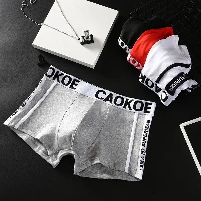 Men's Underwear Men's Boxer Briefs Comfortable Breathable Sexy Men's Shorts Solid Color Boxer Briefs Men Panties Shorts Cotton