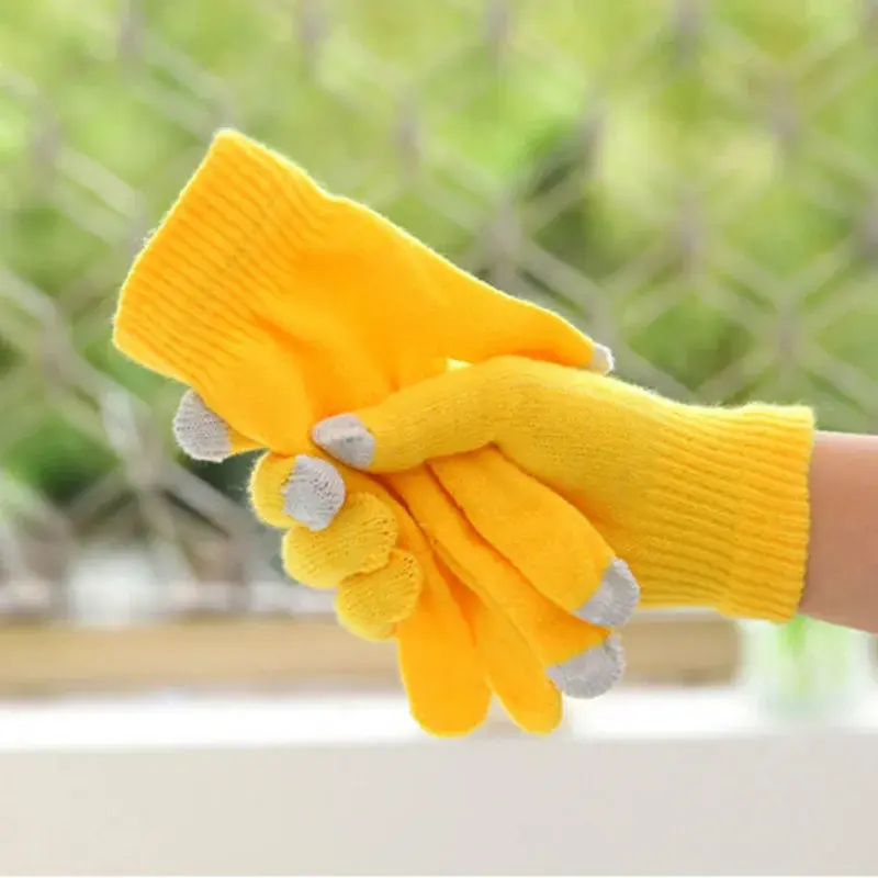 Winter Touch Screen Gloves Texting Cap Smart Phone Women Men Warm Stretch Knit Mittens Full Finger Female Crochet Soft Thicken