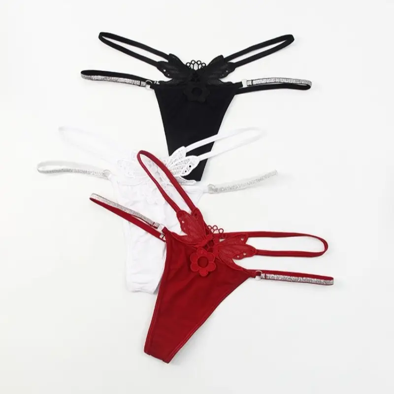 Women Sexy Seductive Erotic Thong G-string Perspective Hollowed Out Embroidery Sexy Underwear Girlfriends Gifts