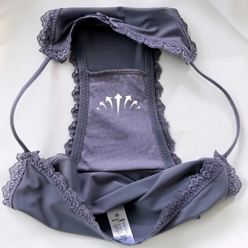 Ice Silk Women's Panties Lace Low Waist Sexy Thong Underwear Summer Solid Color Briefs Bikini G-String Ladies Lingerie