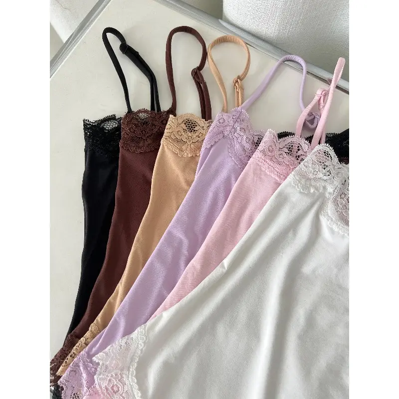 Women's Square Neck Sexy Lace Bodysuit Sleeveless Spaghetti Strap Jumpsuit Solid Color Slimming Bodycon Rompers Tank Tops