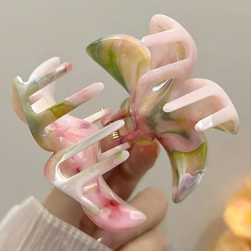 Summer 3D Flower Hair Claw Clip Elegant Clamp Barrettes Hairpin Women Large Size Shark Clamp Beach Headwear Accessories