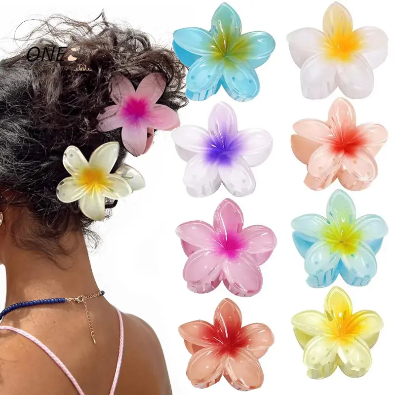 3/2/1PCS New Egg Flower Jelly Feel Hair Clip Cute Elegant Small Flower Hair Accessories Women High Ponytail Hair Grips