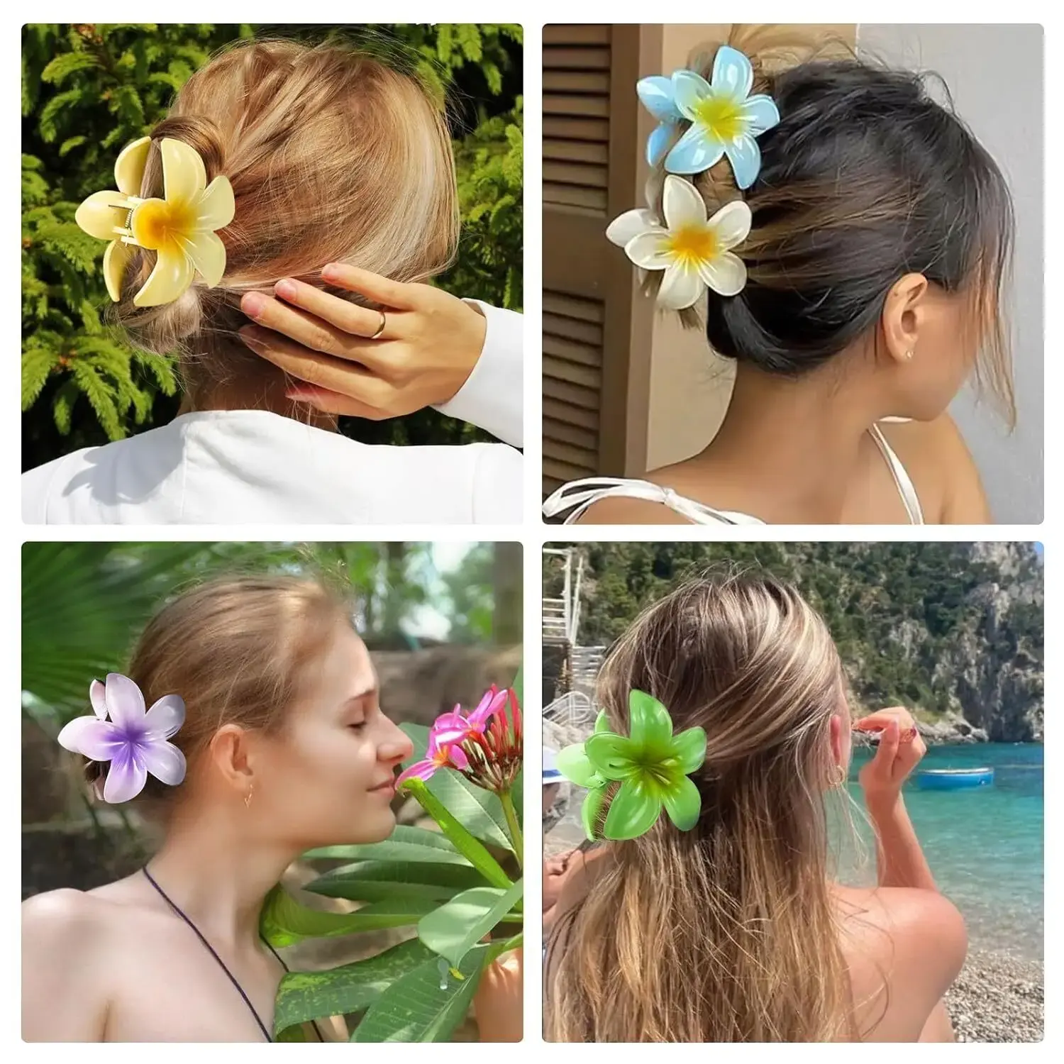 3/2/1PCS New Egg Flower Jelly Feel Hair Clip Cute Elegant Small Flower Hair Accessories Women High Ponytail Hair Grips