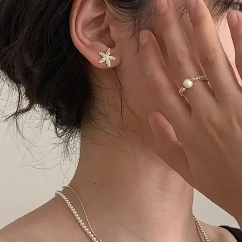 Sterling Silver Freshwater Pearl Elastic Rope Rings for Women Trendy Fine Jewelry Minimalist Adjustable Accessories Anillo Mujer