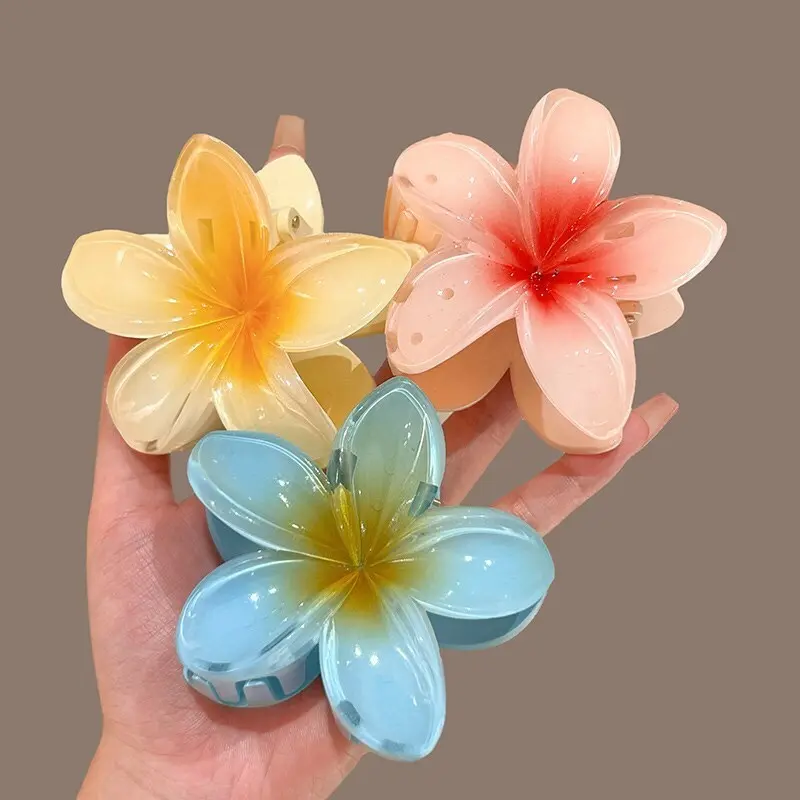 3/2/1PCS New Egg Flower Jelly Feel Hair Clip Cute Elegant Small Flower Hair Accessories Women High Ponytail Hair Grips