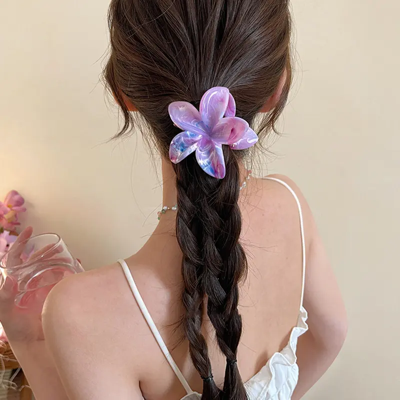 Summer 3D Flower Hair Claw Clip Elegant Clamp Barrettes Hairpin Women Large Size Shark Clamp Beach Headwear Accessories