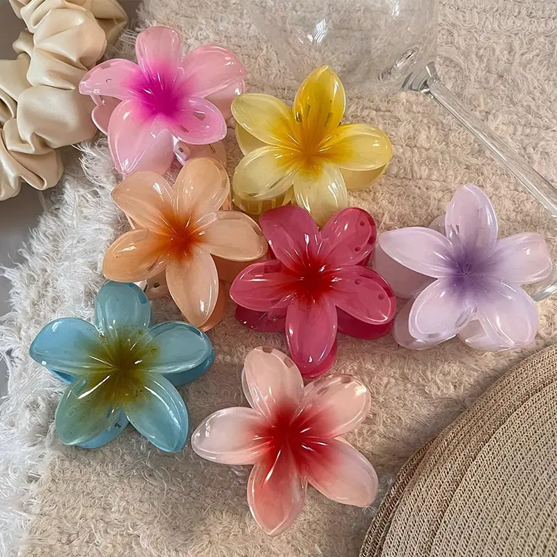 3/2/1PCS New Egg Flower Jelly Feel Hair Clip Cute Elegant Small Flower Hair Accessories Women High Ponytail Hair Grips