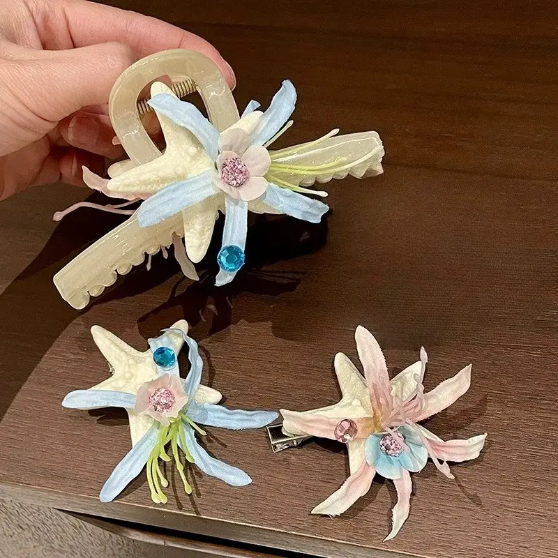 Ocean Starfish Series Hair Claw Flower Starfish Shell Hairpins Crab Hair Clips for Woman Vacation Beach Hair Accessories New