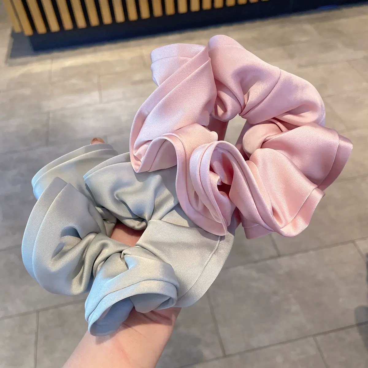 Oversize Satin Scrunchies Elastic Hair Ties Women Girls Big Silk Hair Bands Ponytail Holder Rubber Bands Hair Accessories
