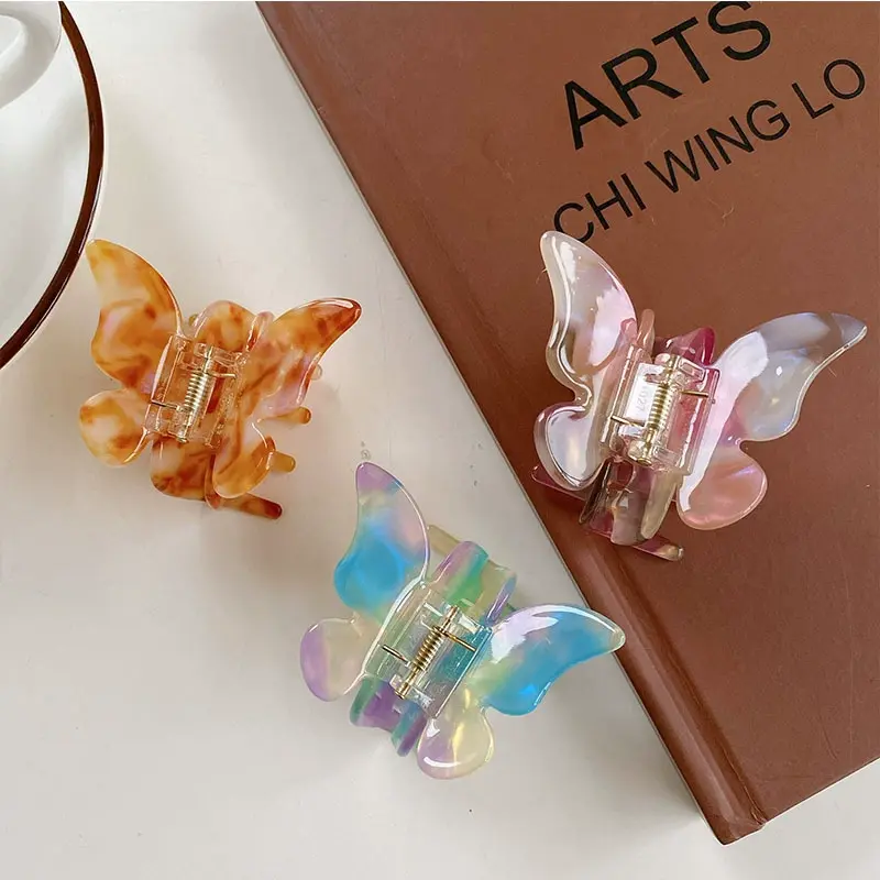 Korean Butterfly Shape Aurora Mini Hair Claw Women New Hair Clips Crab Claw Girls Ponytail Hairpin Barrette Hair Accessories