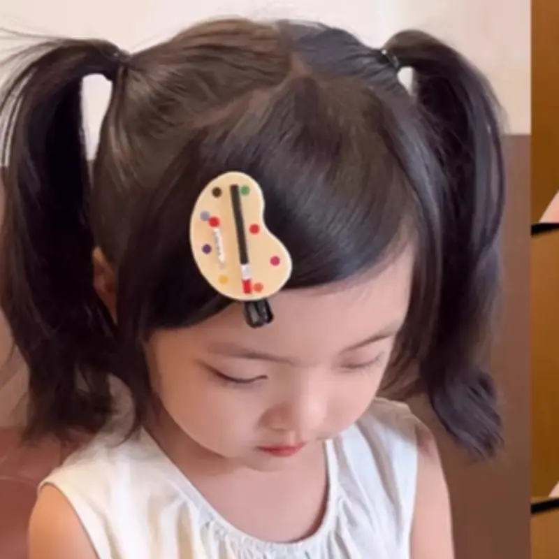 Cute Artificial Art Watercolor Pigment Palette Hairpin, Girly Bb Clip Side Bangs Clip Headpiece Hairpin