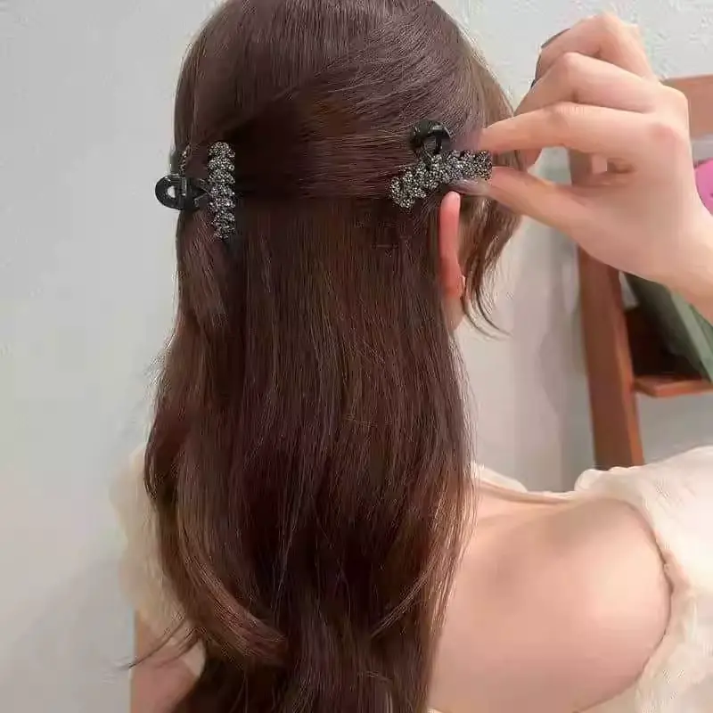 Glitter Shiny Small Grab Clip Women Girl Hair Side Clip Forehead Bang Princess Small Hair Claw Clamp Hair Clip Styling Headdress