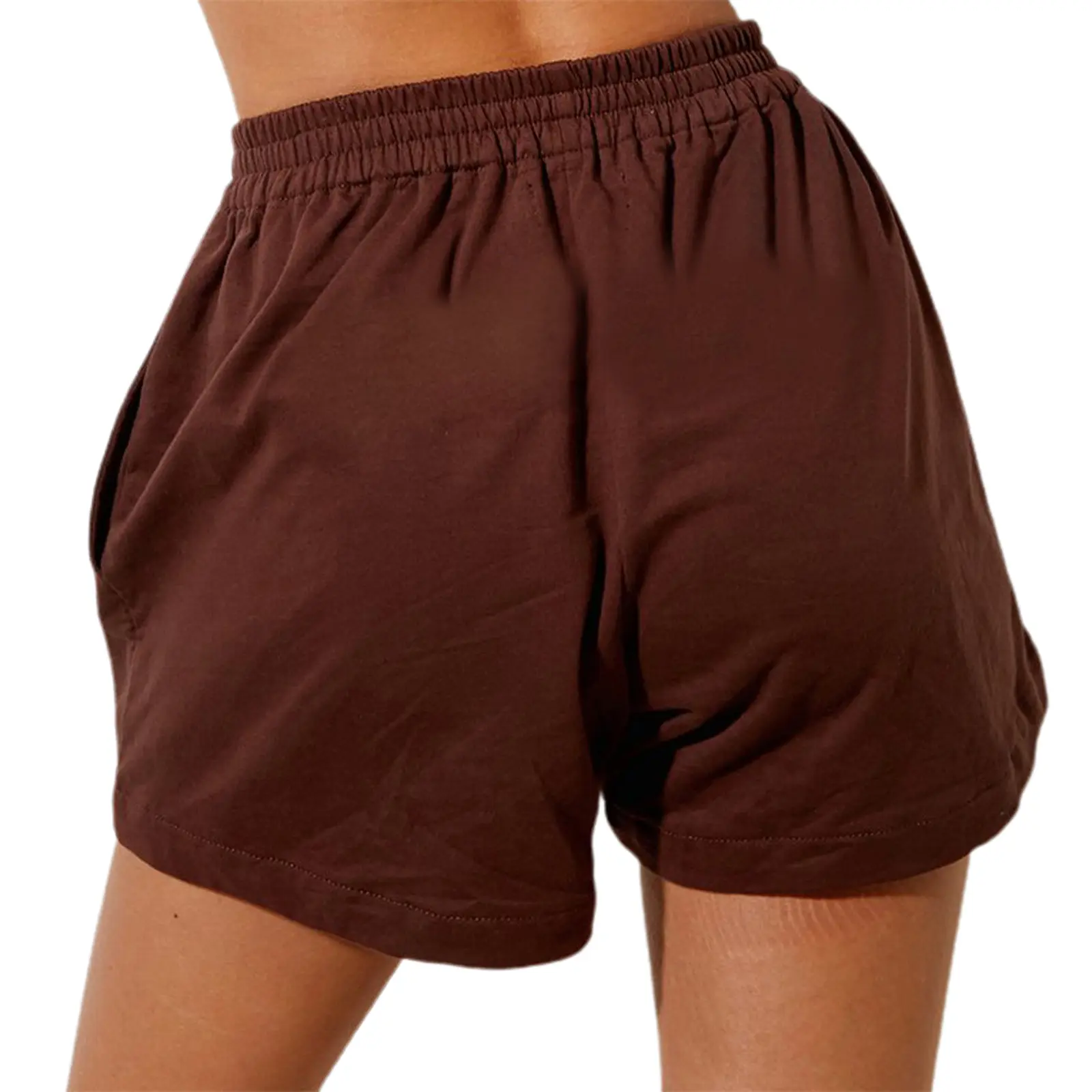 Women's Solid Color High Waist Elastic Waist Fashion New Summer Cotton Daily Casual Loose Shorts