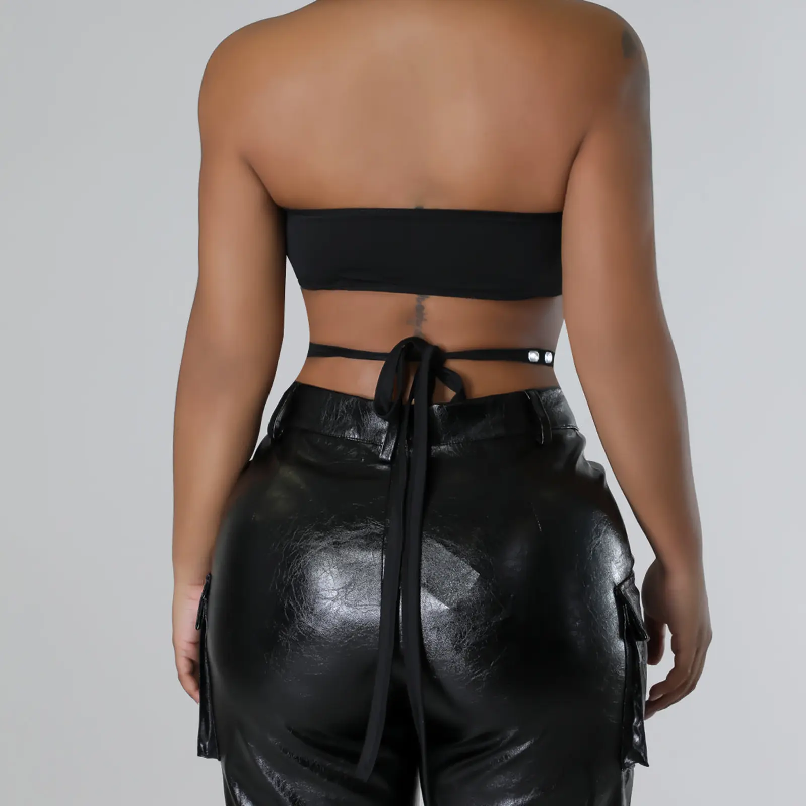 Women's Halter Tank Tops Shiny Rhinestone Sleeveless Back Tie-up Vest Slim Fit Crop Streetwear