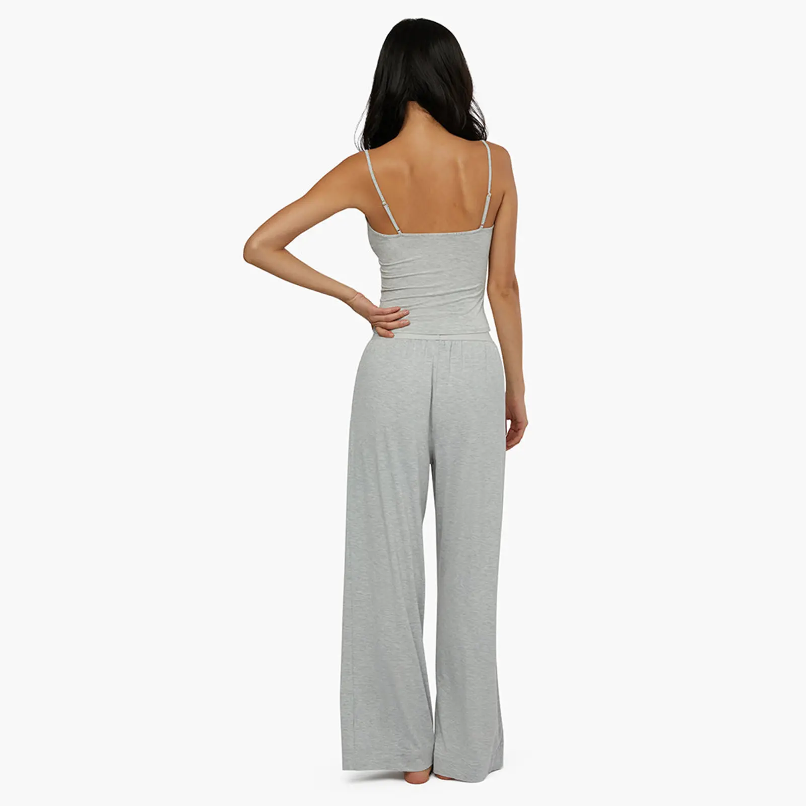 Women's Casual 2 Piece Pajama Set Solid Color/Floral Button Cami Tops Pants Sleepwear Sets