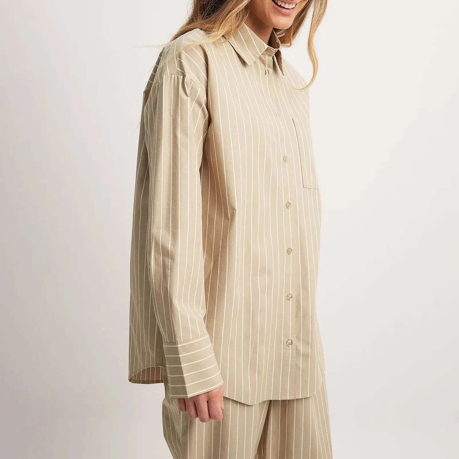 Women's Casual Punk Style 2 Piece Casual Outfits Long Sleeve Lapel Striped Tops Wide Leg Pants Sets Streetwear