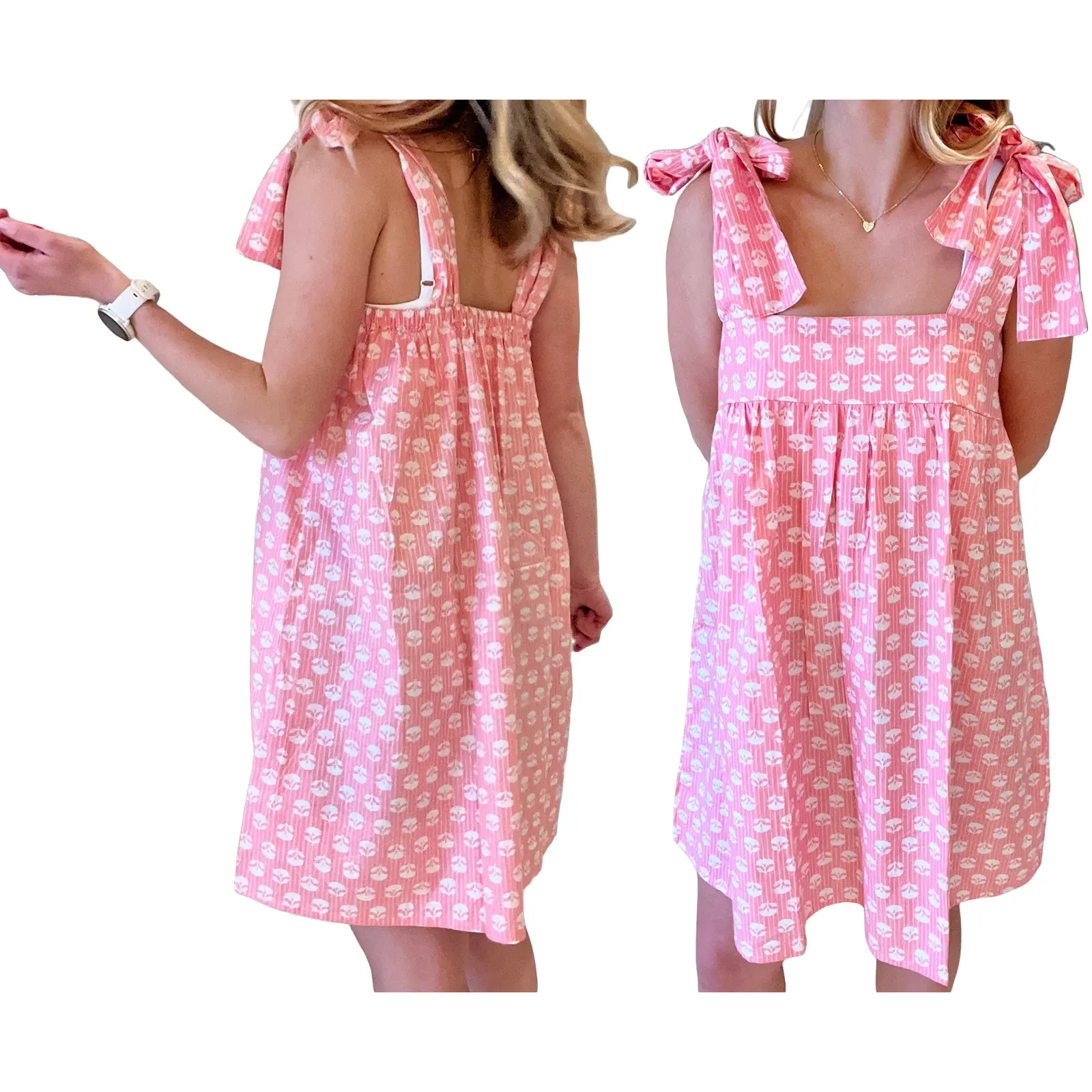 Women's Lounge Dress Loose Fit Stylish Leaf Print Sleeveless Tie-Shoulder Mini A Line Dress