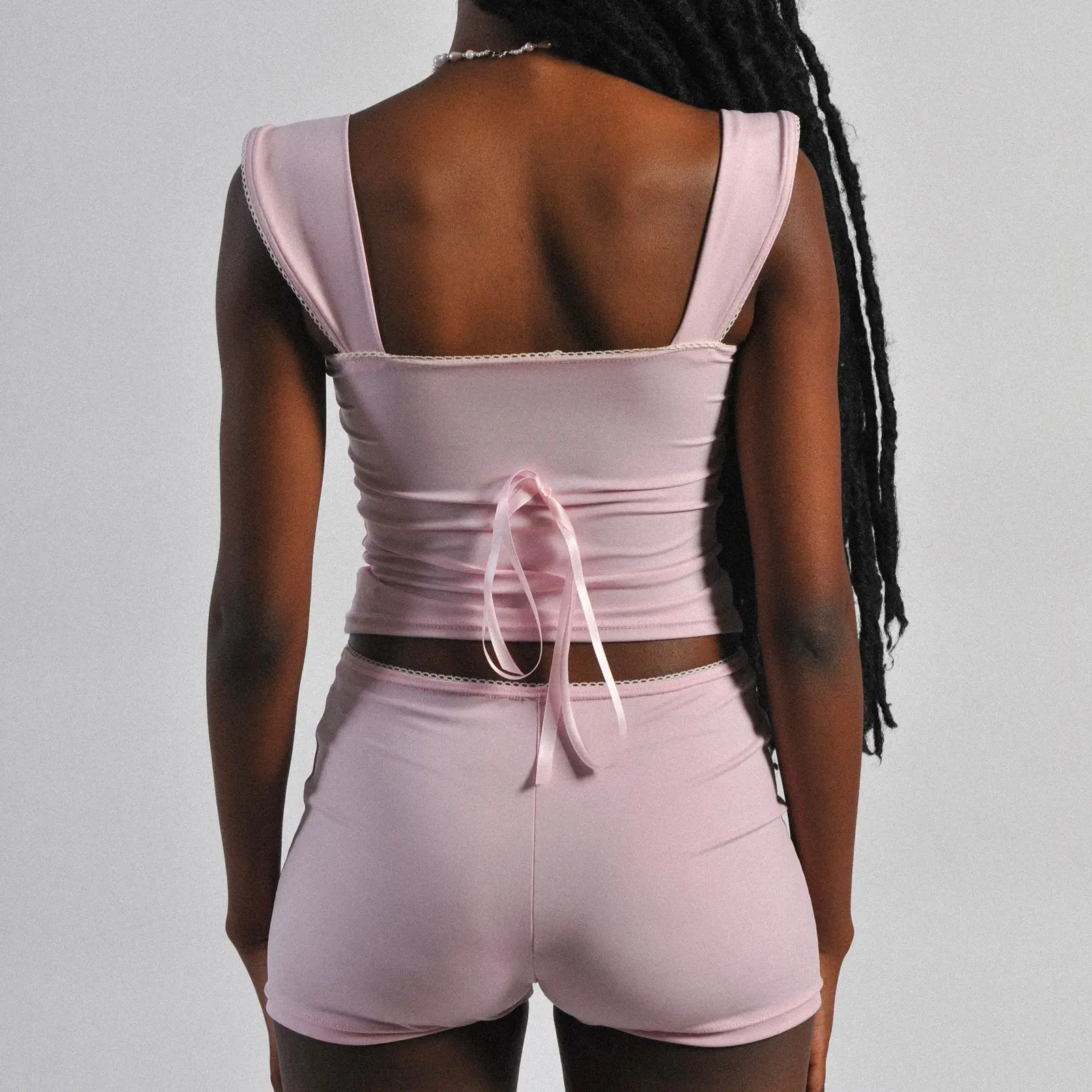 Women's Summer Loungewear Set Sleeveless Ruched Tank Tops with Low Waist Shorts Sleepwear