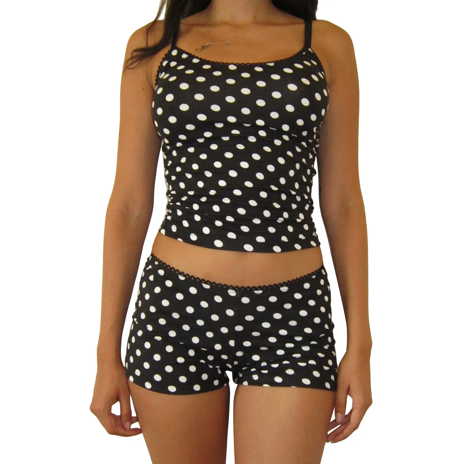 Women Pajamas Set 2 Pieces Loungewear Suits Dot Print/Stripe Sleeveless Cami Tops and Shorts Sleepwear Outfits