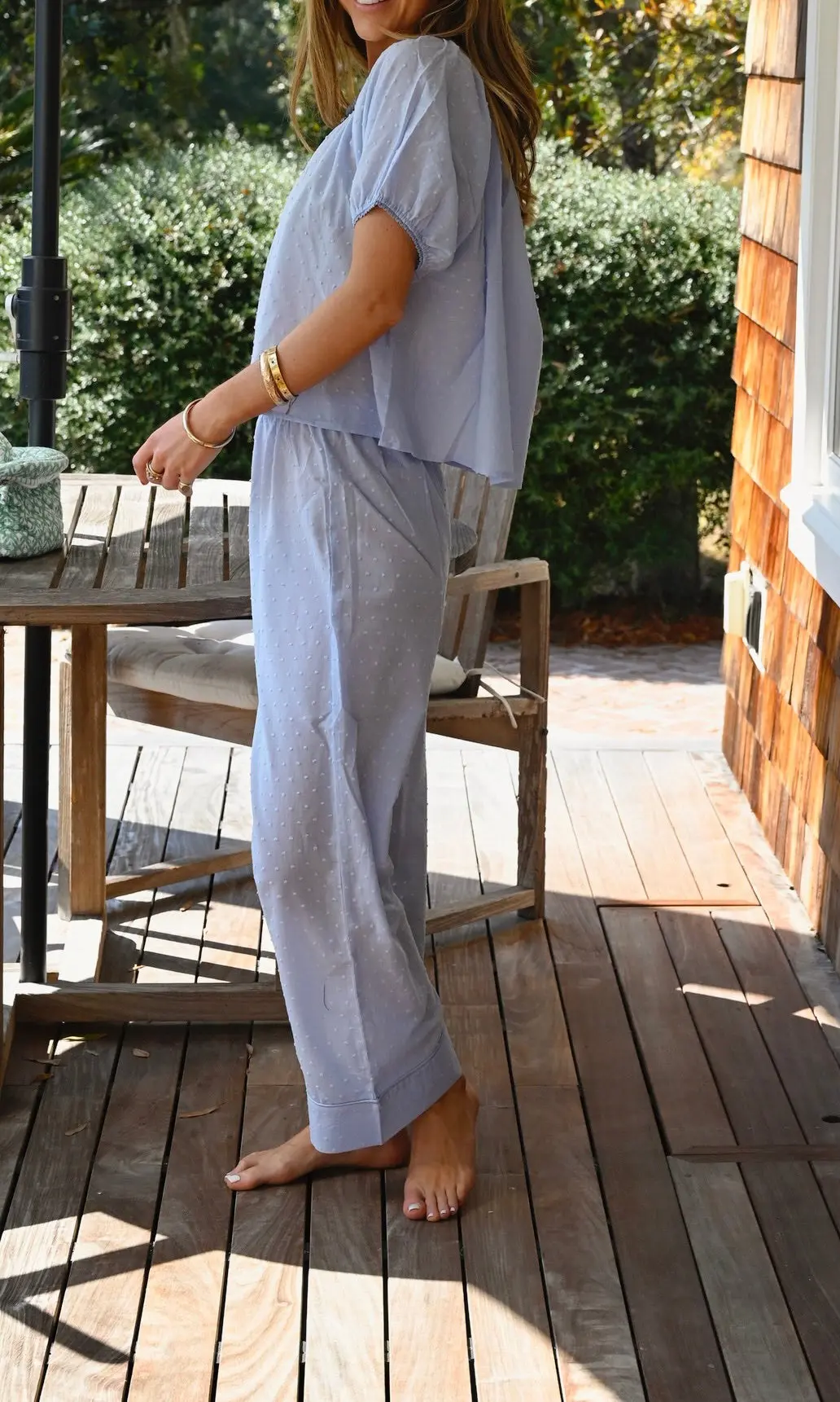Women’s Two Piece Summer Outfits Set Short Sleeve Round Neck Tops and Pants Set Loungewear