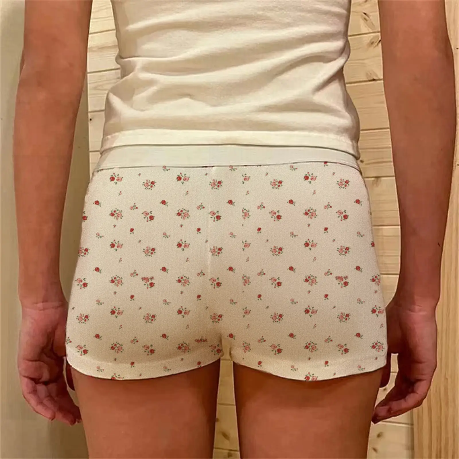 Women's Pajama Boxer Shorts Floral Print Buttons Elastic Waist Comfy Sleep Shorts Summer Casual Pajama Bottoms