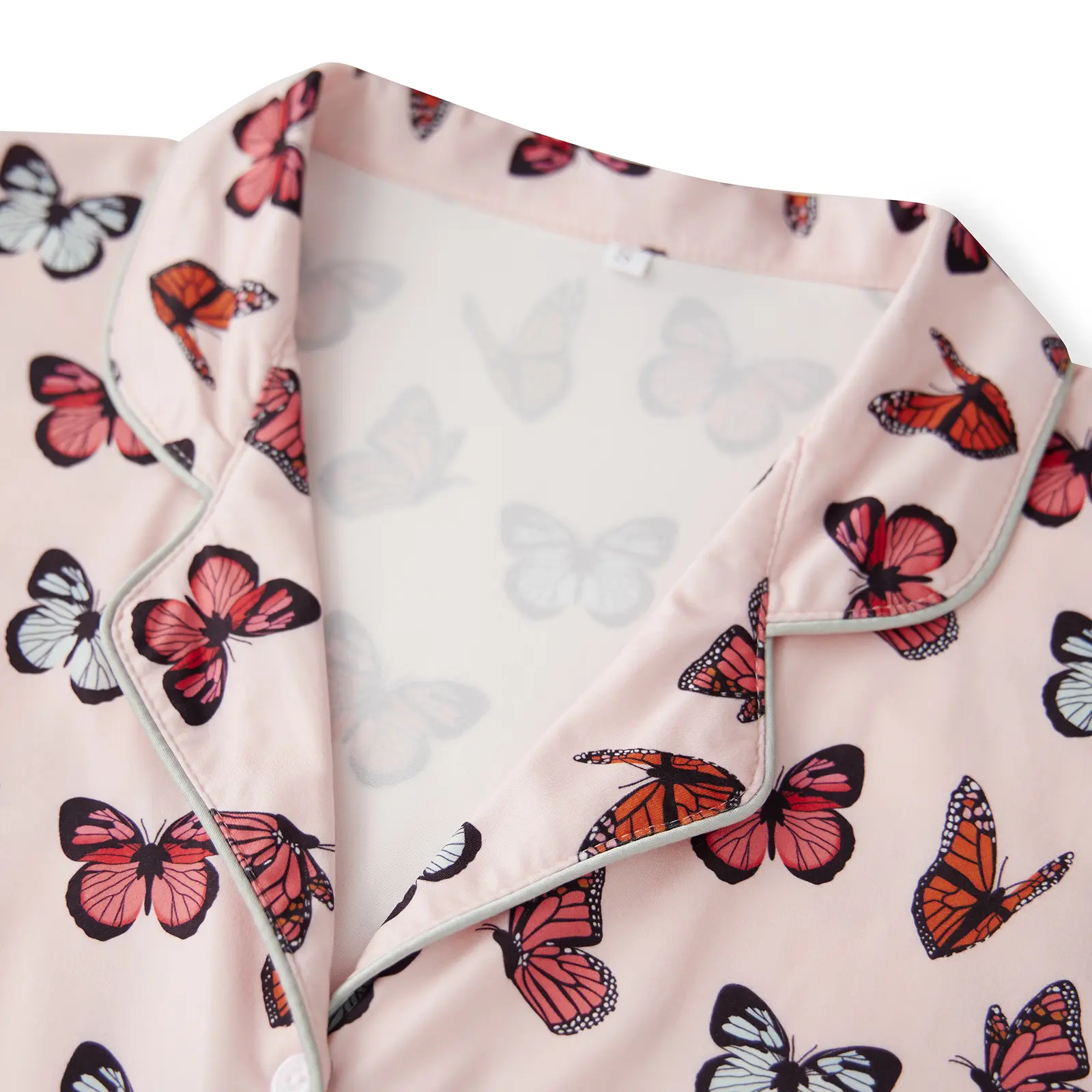Women's Summer Lounge Set Short Sleeve Lapel Button Up Cherry/Bow/Butterfly Print Shirt Shorts Sleepwear Sets