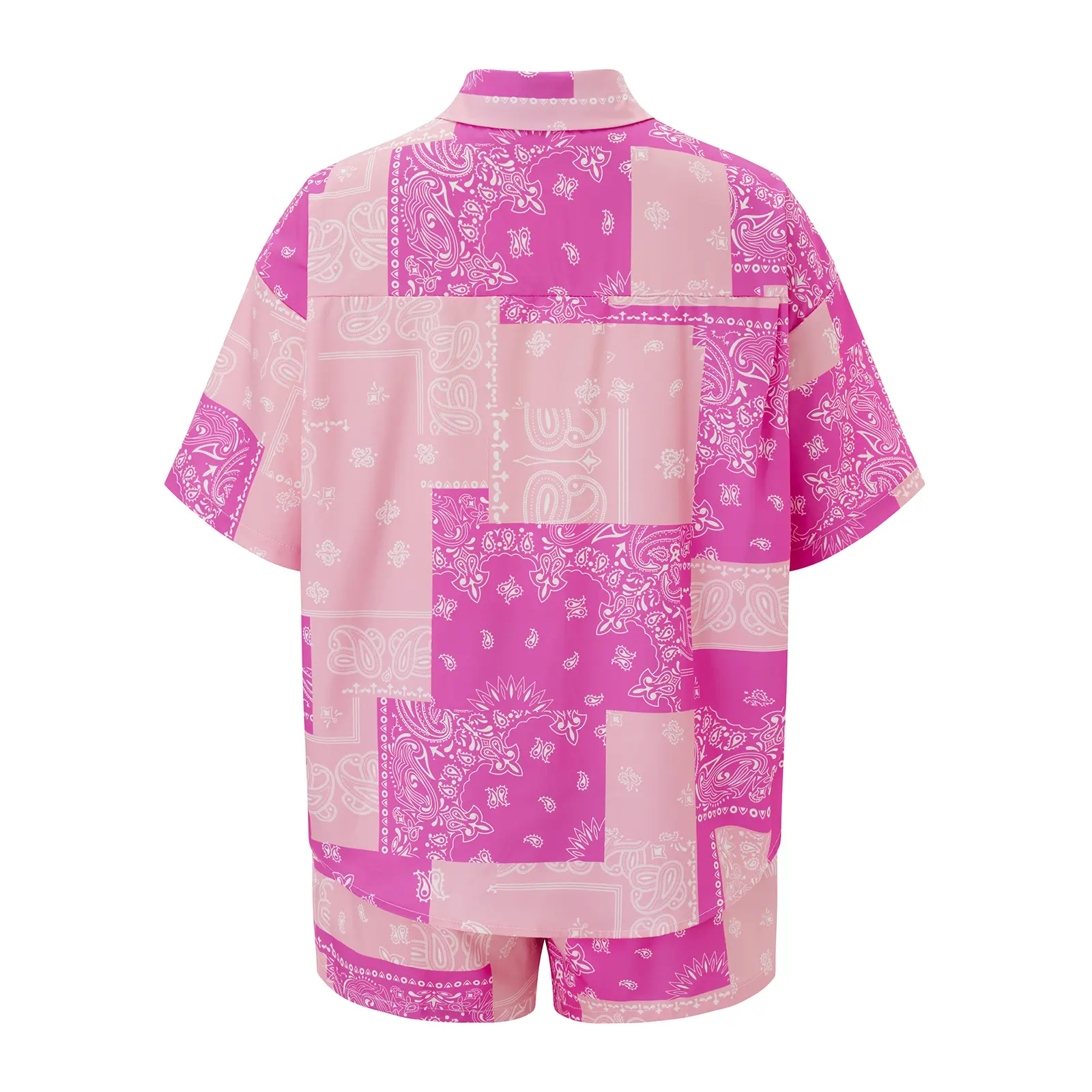 Women's Summer Lounge Set Short Sleeve Button Up Pattern Print Tops Shorts Sleepwear Sets