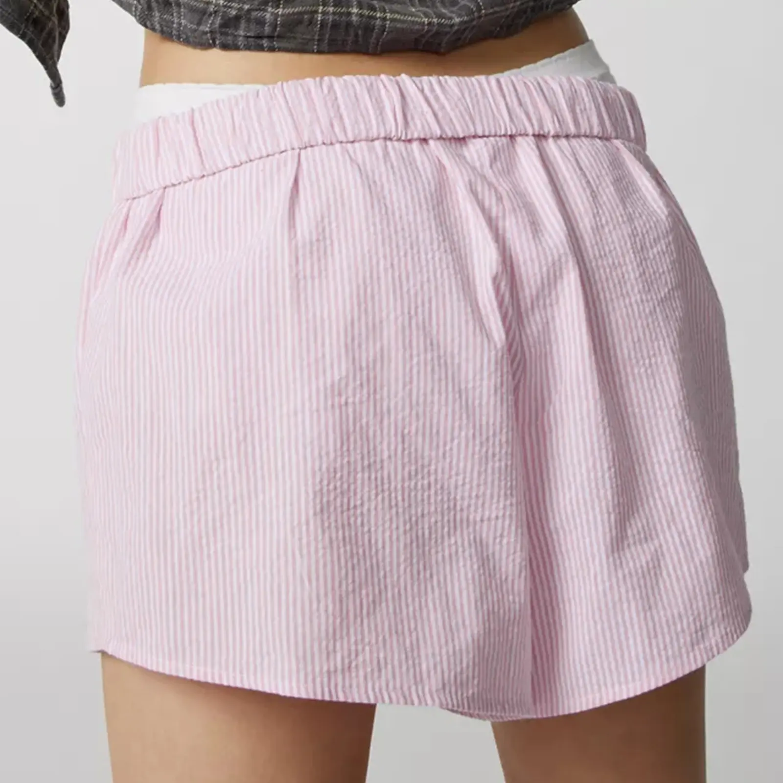Women's Casual Striped Shorts Casual Loose Fitting Elastic Waist Short Pants Summer Lounge Shorts Dailywear