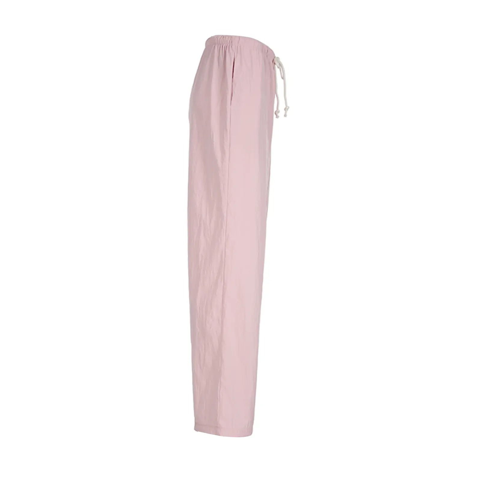 Women's Straight Wide Leg Pants Drawstring Low Waist Solid Color Pants Lounge Trousers with Pockets