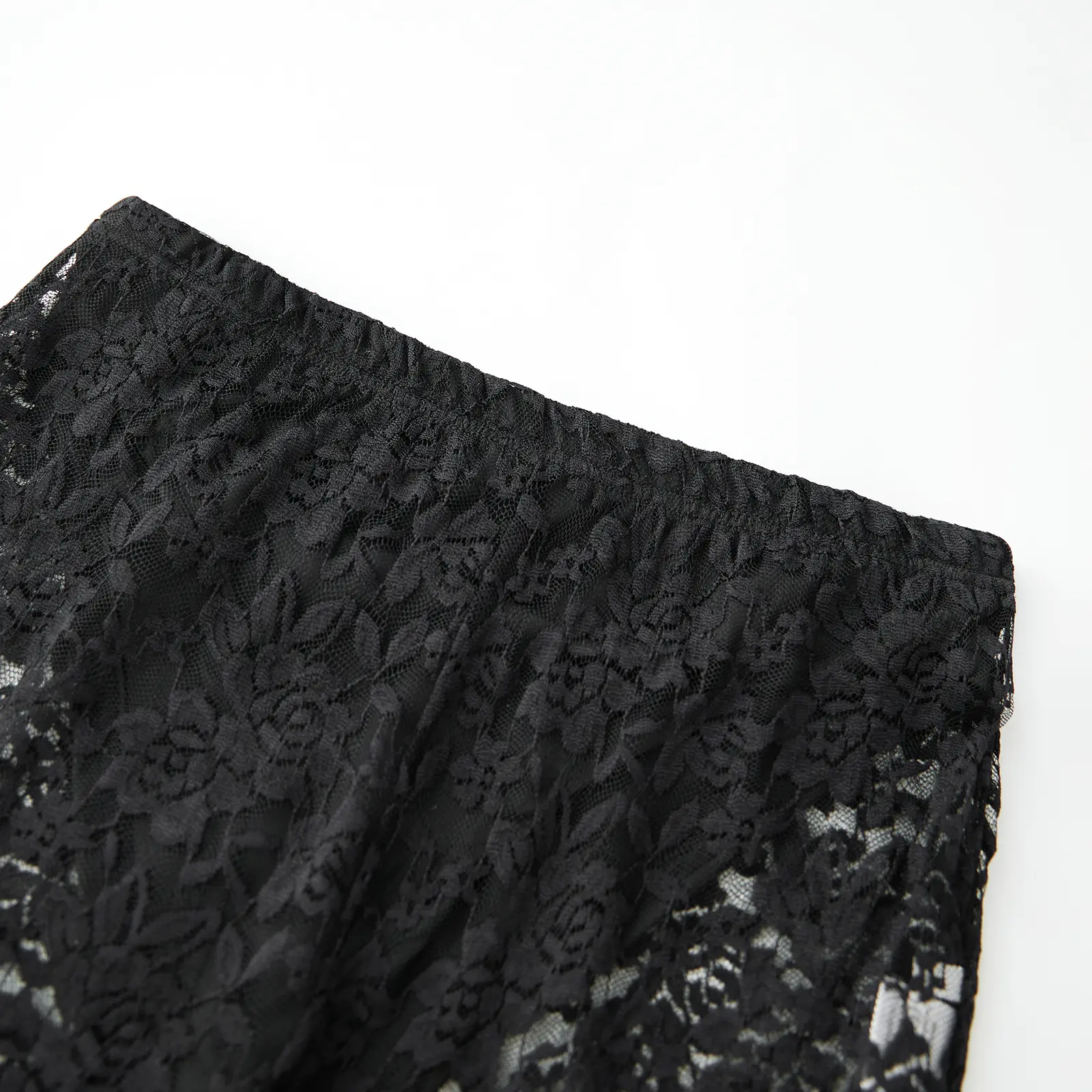Women’s Sheer Lace Pants Mid Waist Solid Color Flare Pants Bell-Bottoms Trousers Beachwear