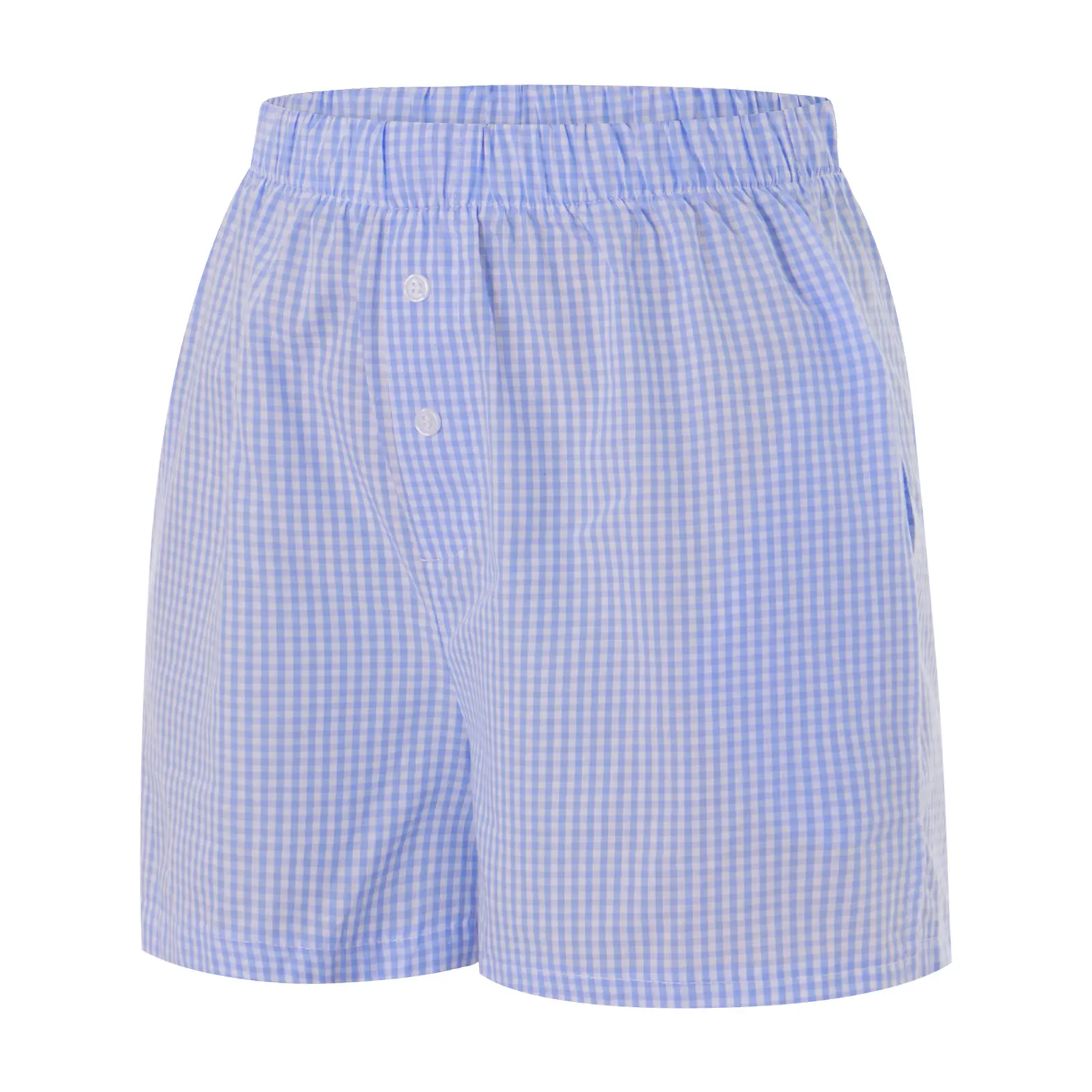 Women’s Button Front Shorts Casual Elastic Waist Plaid/Striped Print Lounge Shorts Going Out Pants