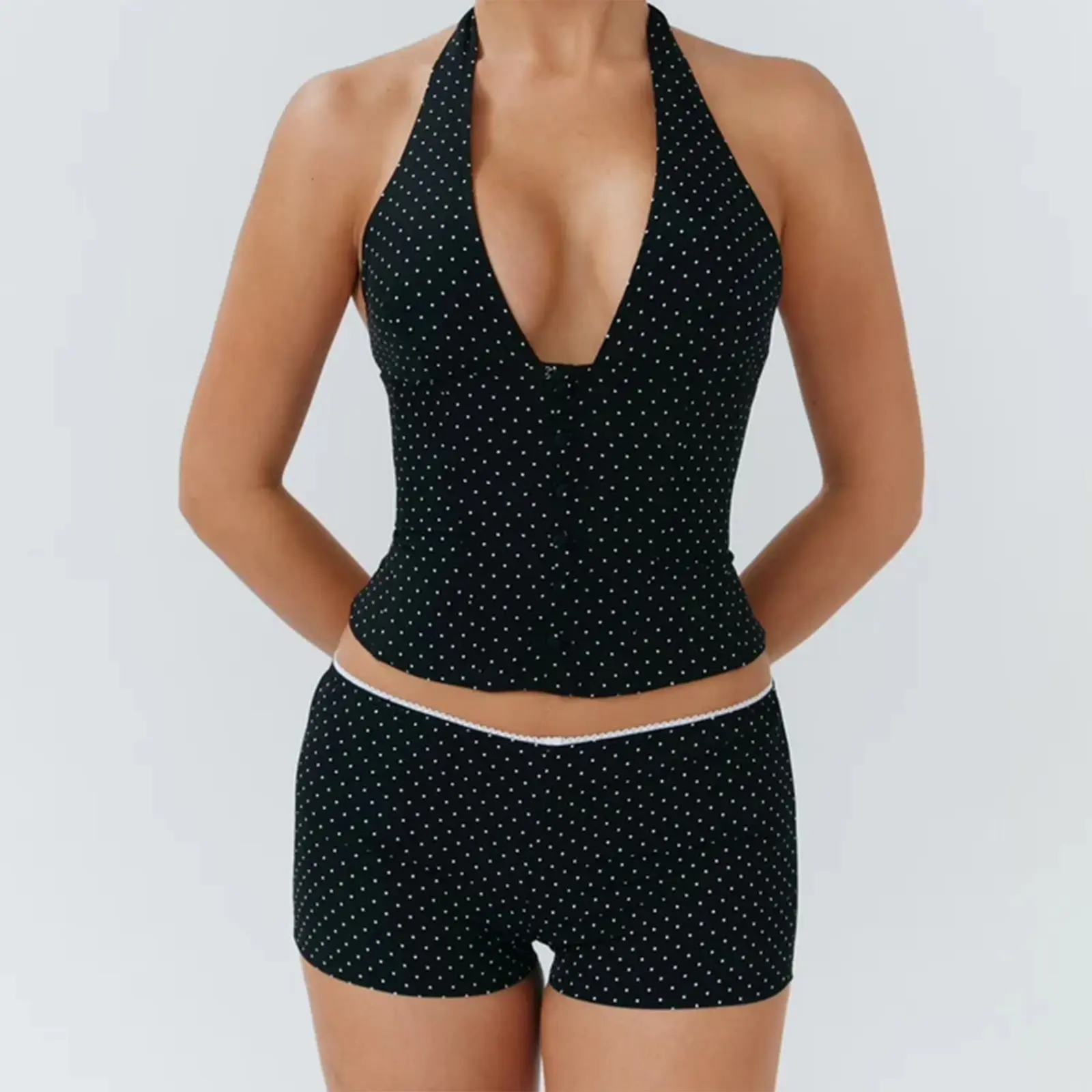 Women's Pajama Shorts Dot Print Elastic Waist Comfy Sleep Shorts Summer Casual Pajama Bottoms