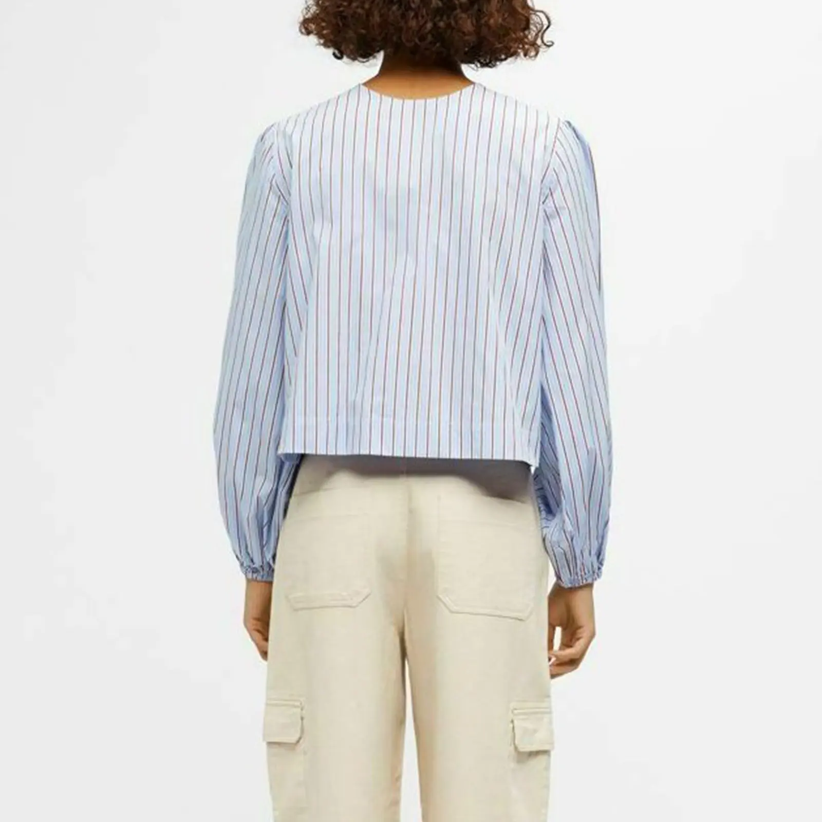 Women New Prairie Chic Sweet T-shirt Long Y2k Sleeve Tie-up Striped Loose Ladies Fall Blouse Bandage Tops Streetwear