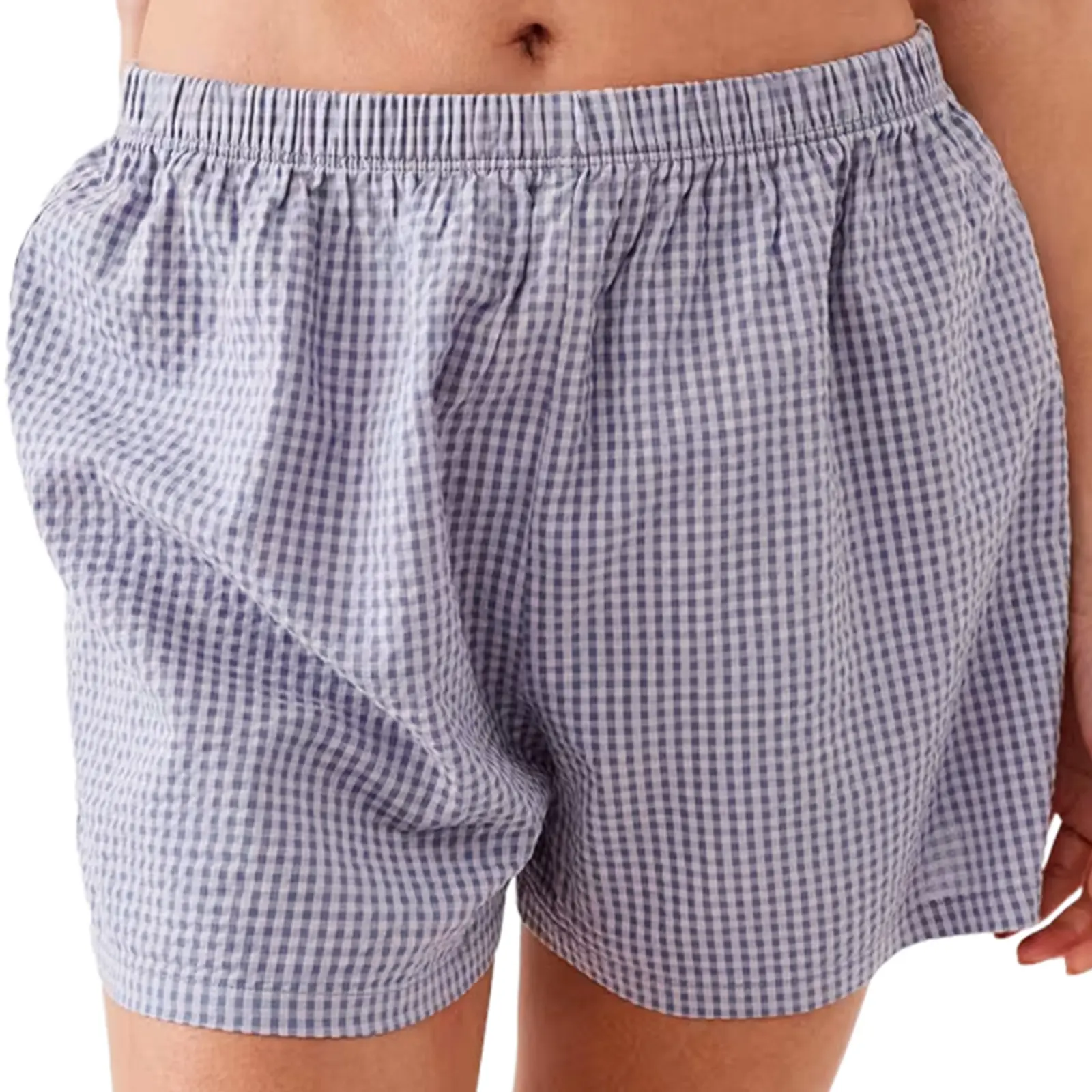Women Summer Shorts Striped/Solid Color Elastic Waist Lounge Shorts Casual Summer Streetwear