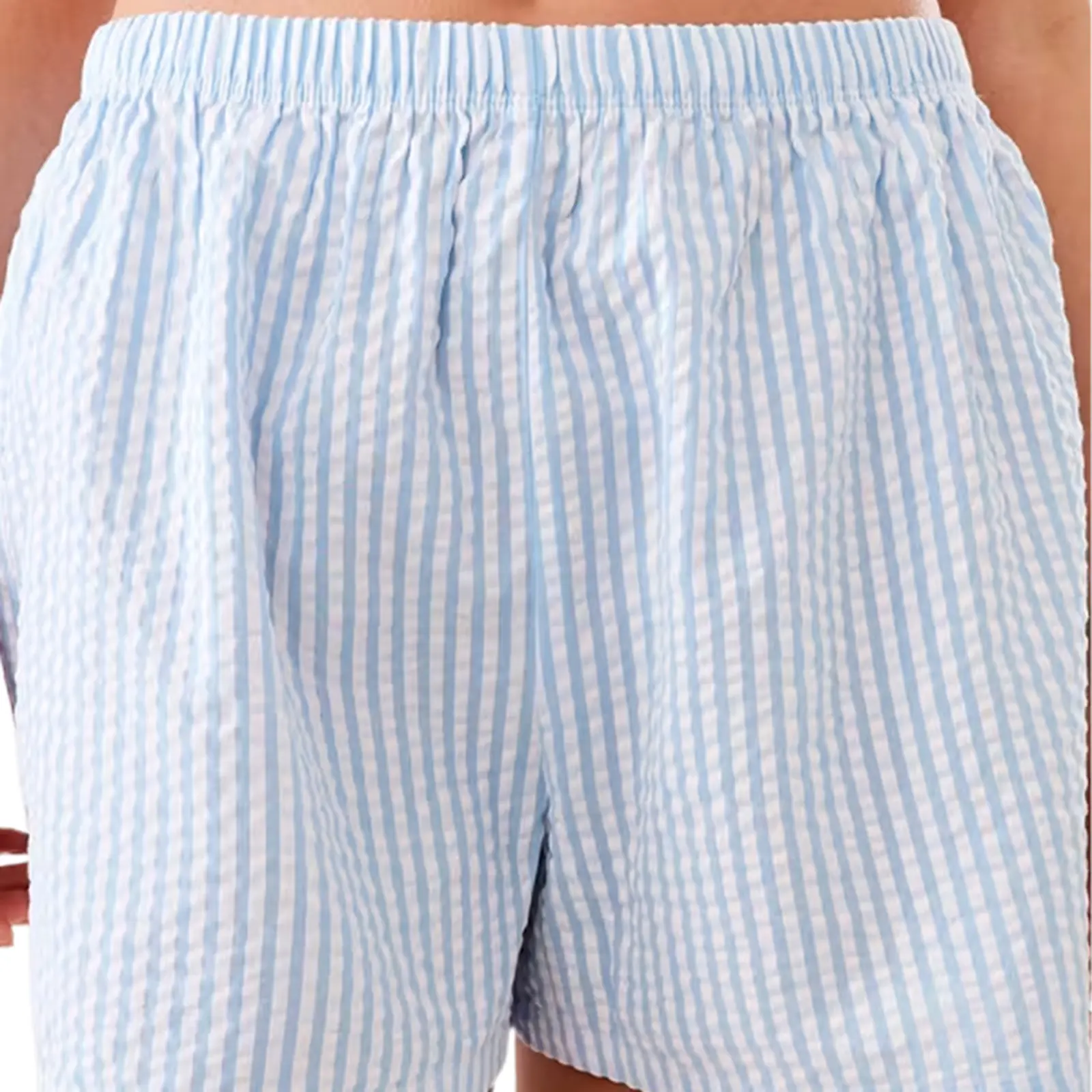 Women Summer Shorts Striped/Solid Color Elastic Waist Lounge Shorts Casual Summer Streetwear