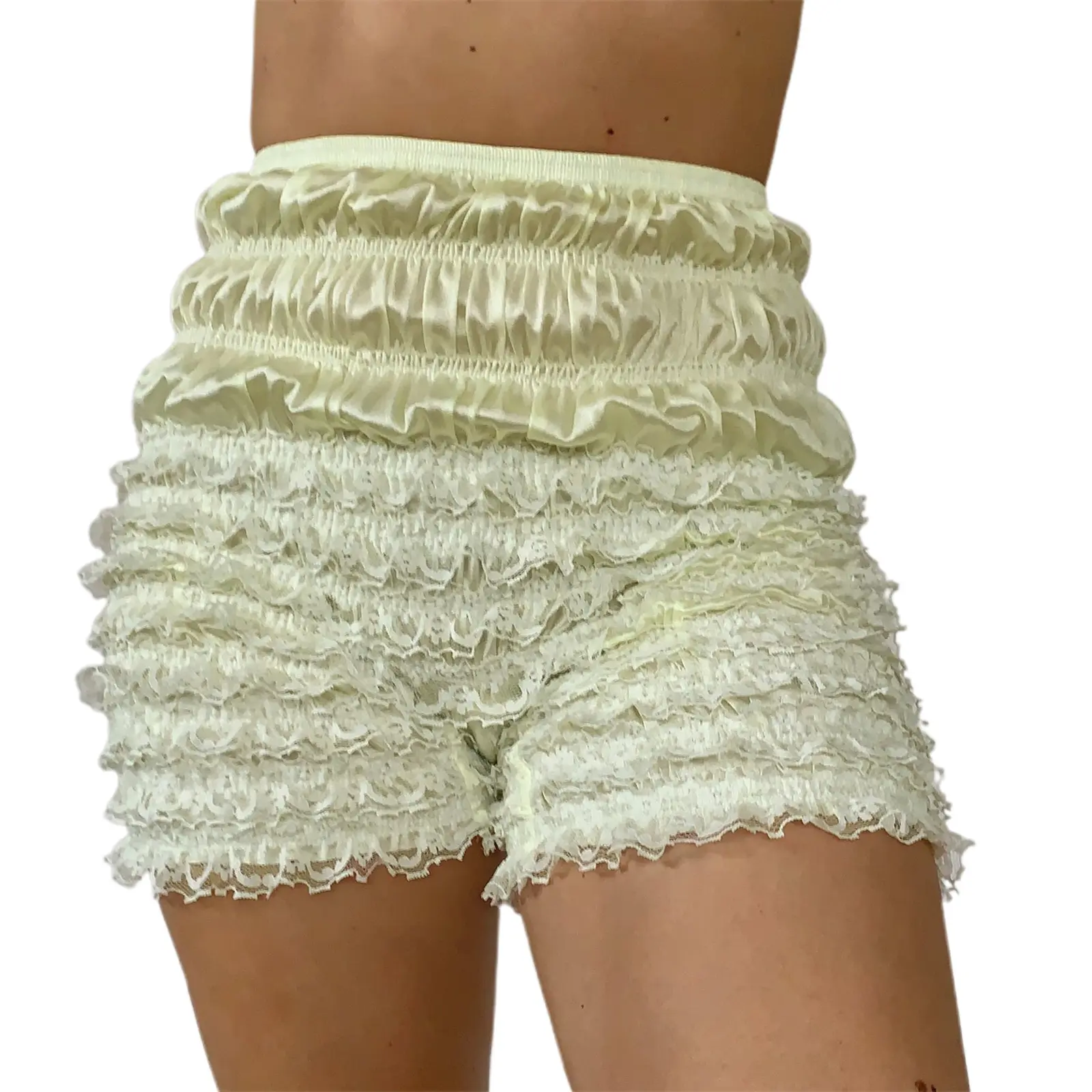 Women's Pajama Shorts Lace Frills Elastic Waist Comfy Sleep Shorts Summer Casual Pajama Bottoms