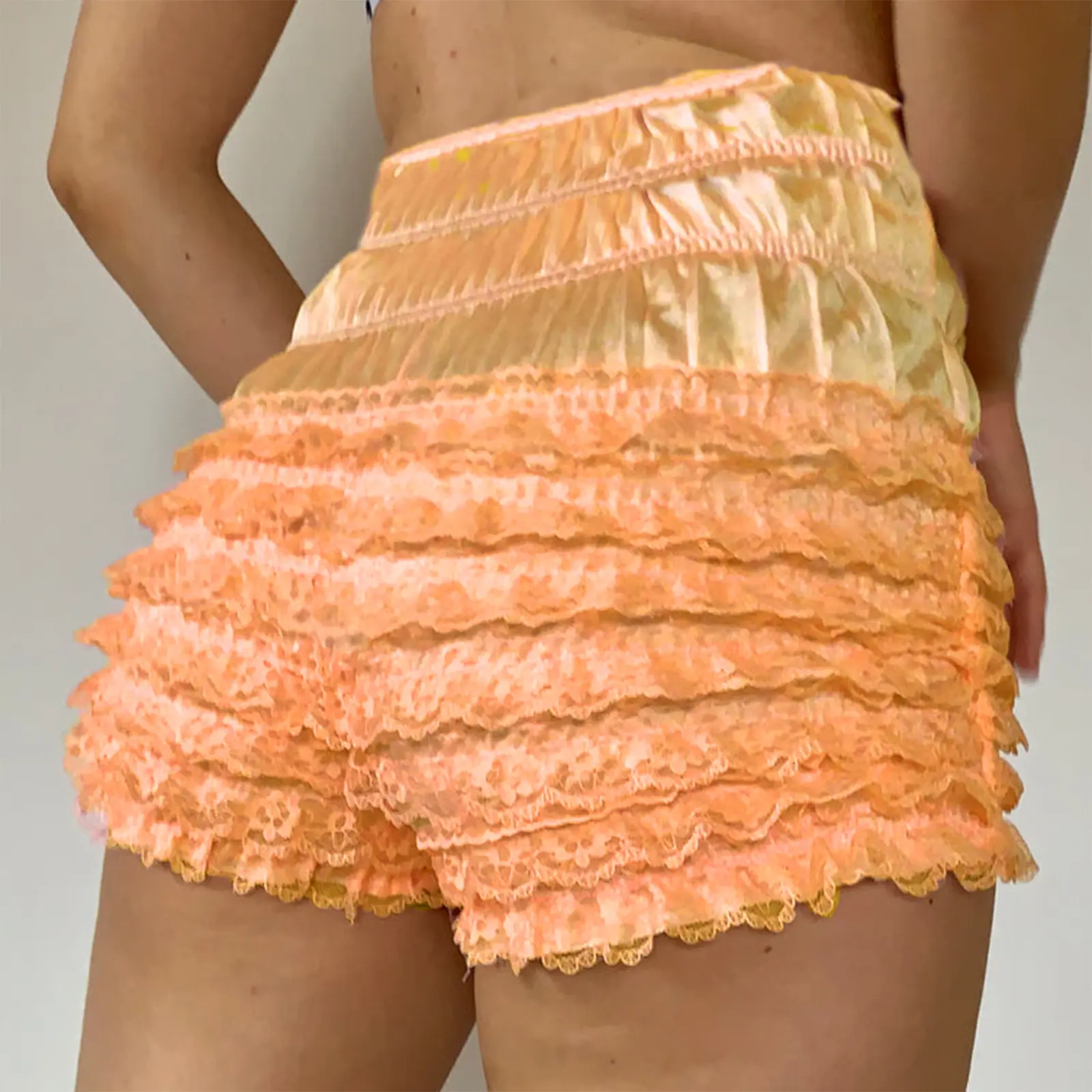 Women's Pajama Shorts Lace Frills Elastic Waist Comfy Sleep Shorts Summer Casual Pajama Bottoms