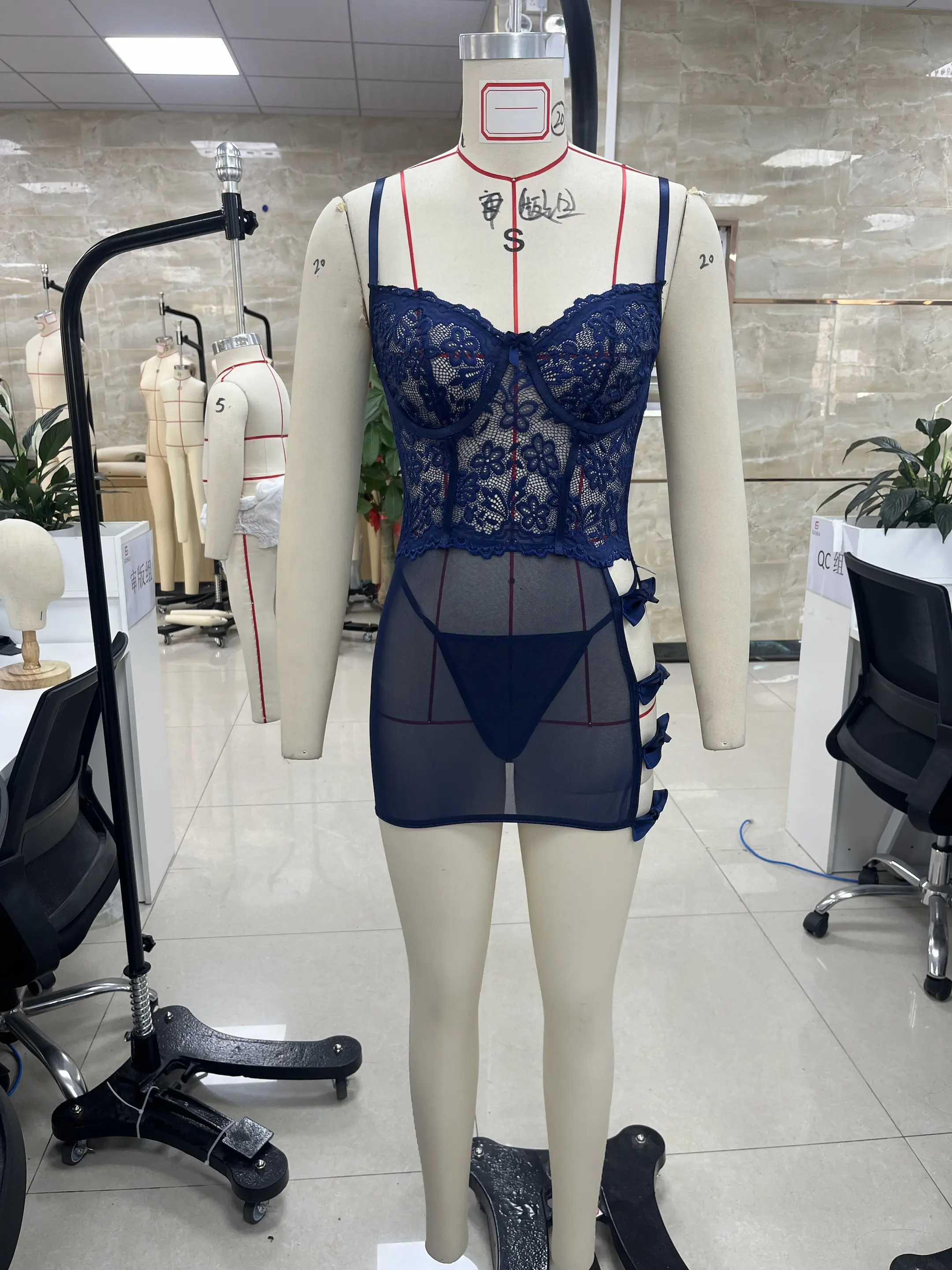Ladies Sexy Lingеrie Women Mesh Babedoll Dress With Underwire Push Up Bra Lace Chemise Ruffle Hem Sleepwear Sexy Lingеrie Set