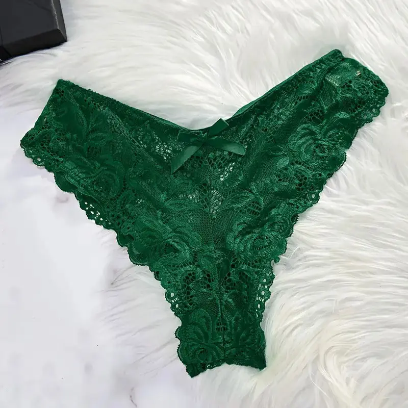 2 Pcs Set Lace Nightgown Women Exquisite Homewear New Green Nighttime Pajamas Transparent Split Nightdress V-Neck Bra Panty Sets
