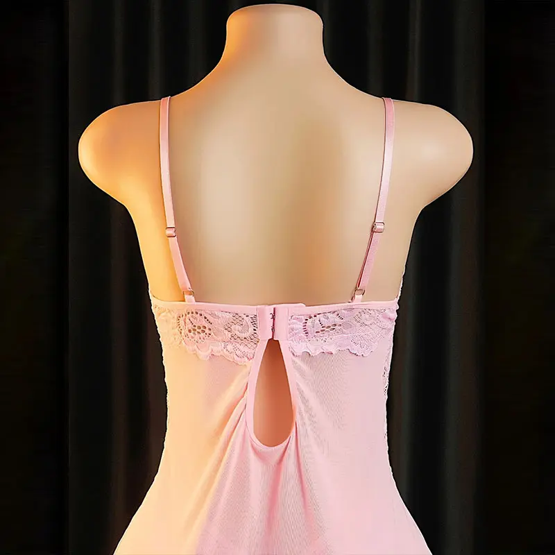 Suspender Pajamas Shorts Panties Set Summer Thin Nightgown Woman Lingerie Night Skirt Cute Pink Sleepwear Hot With Thong sets