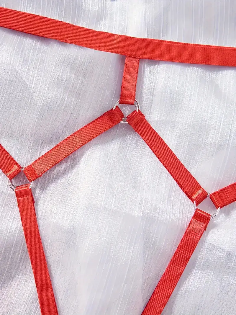 Crotchless Sexy Panties For Women Hot Red Cutout Bandag Open Crotch Bodysuit Sissy Men Boxer Briefs Underwear Buttless Bodysuit