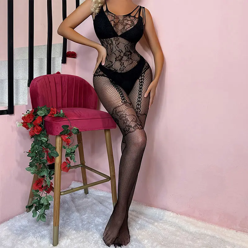 Plus Size Female Crotchless Sex Bodystocking Mesh Sexdoll Transparent Porn Tights Naughty Woman Ethical Desire Lingerie Hot Open