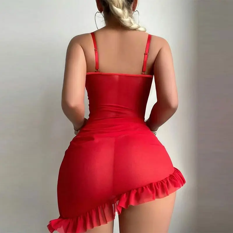 Dress Style Lingerie Set Transparent Bra Underwear Erotic Night Dresses Fancy Bras Steel Ring Push Up Women's Delicate Pajamas