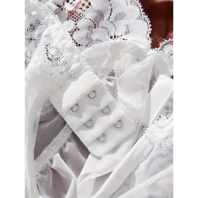 Transparent White Tulle Nightgown Halter Homewear Woman Pajama Set With Panties Plus Size Curve Dress Hot Adult Lingerie Pajamas