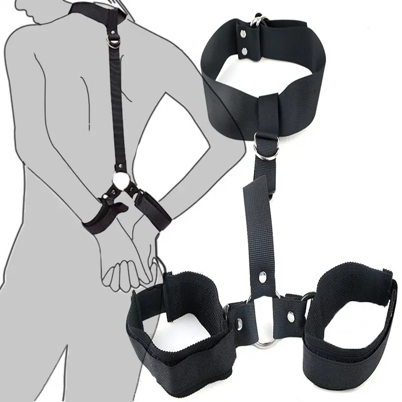 Bondage Lingerie Set Women's Ethical Toys Bdsm Sex Shop Crotchless Underwear Handcuffs Ankle Bracelet Sets Erotic Sexy Costumes