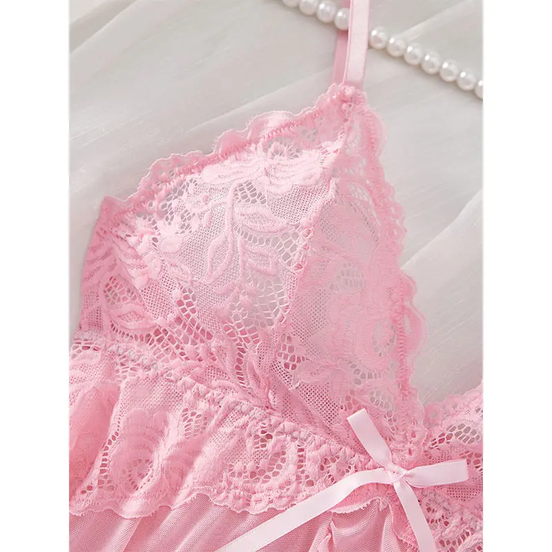 A Set Of Woman Underwear Nightgown Thong Sets Plus Size Suspender Lace Lingerie Sexy Accessories Erotic Bra Nightdress lencería