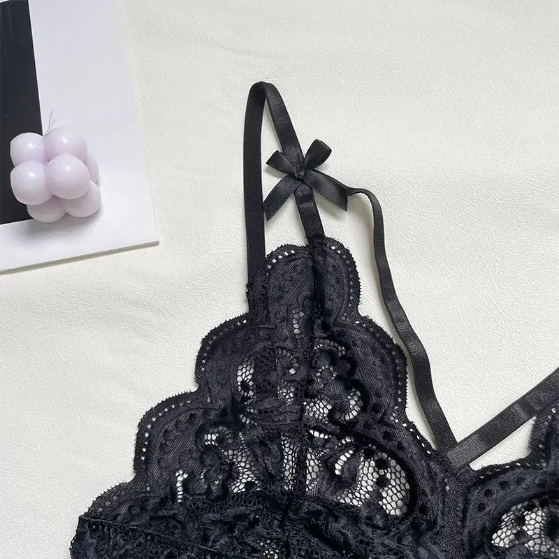 Light And Thin Women's Summer Intimate Apparel Lace Breathable Bra Thong Leg Ring Female Lingerie Garter Underwear 4pcs Sex Doll