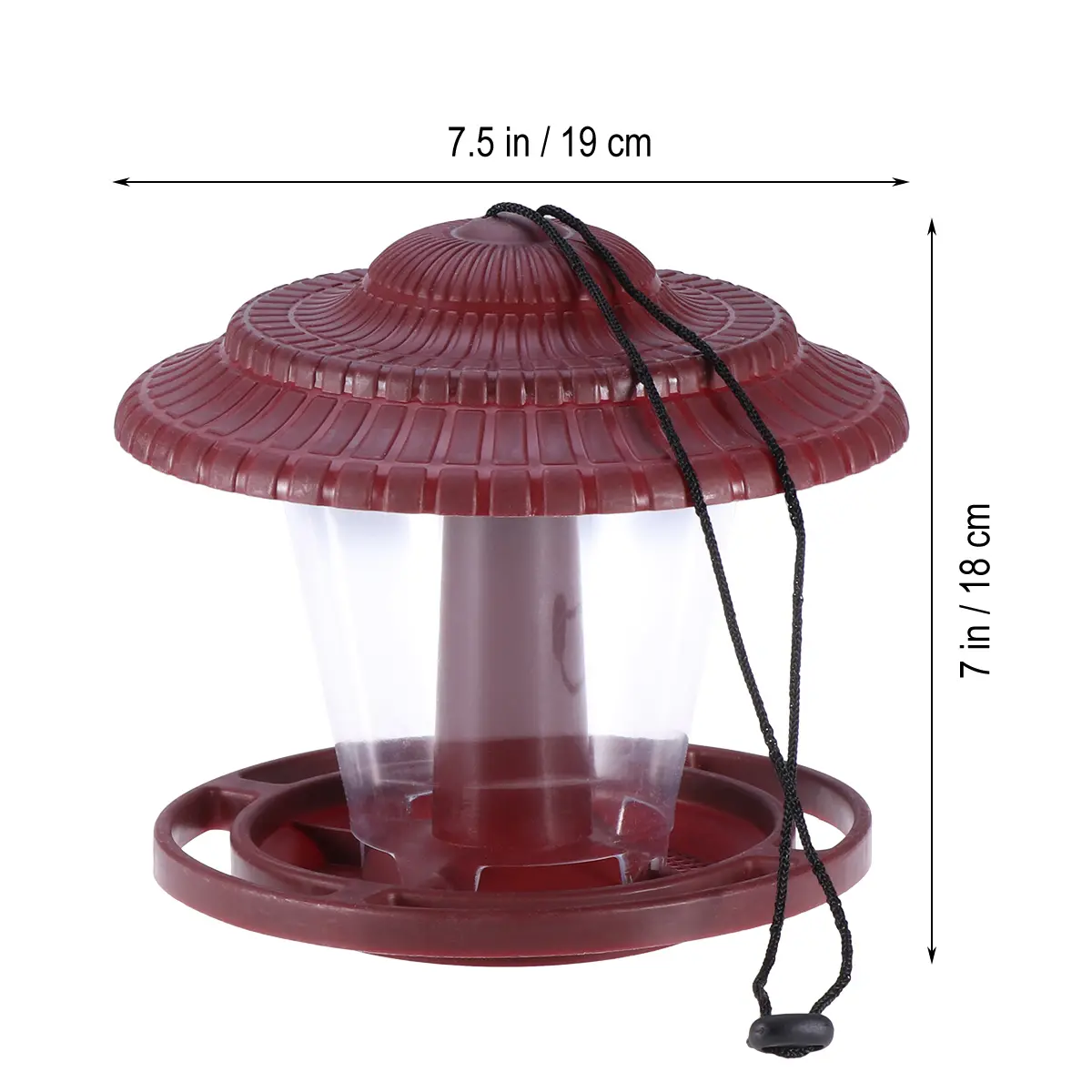 Large Wild Bird Feeder Red Hanging Gazebo Durable Plastic Outdoor Garden Decoration Protect Seeds Weather Stylish Feeder Enjoy