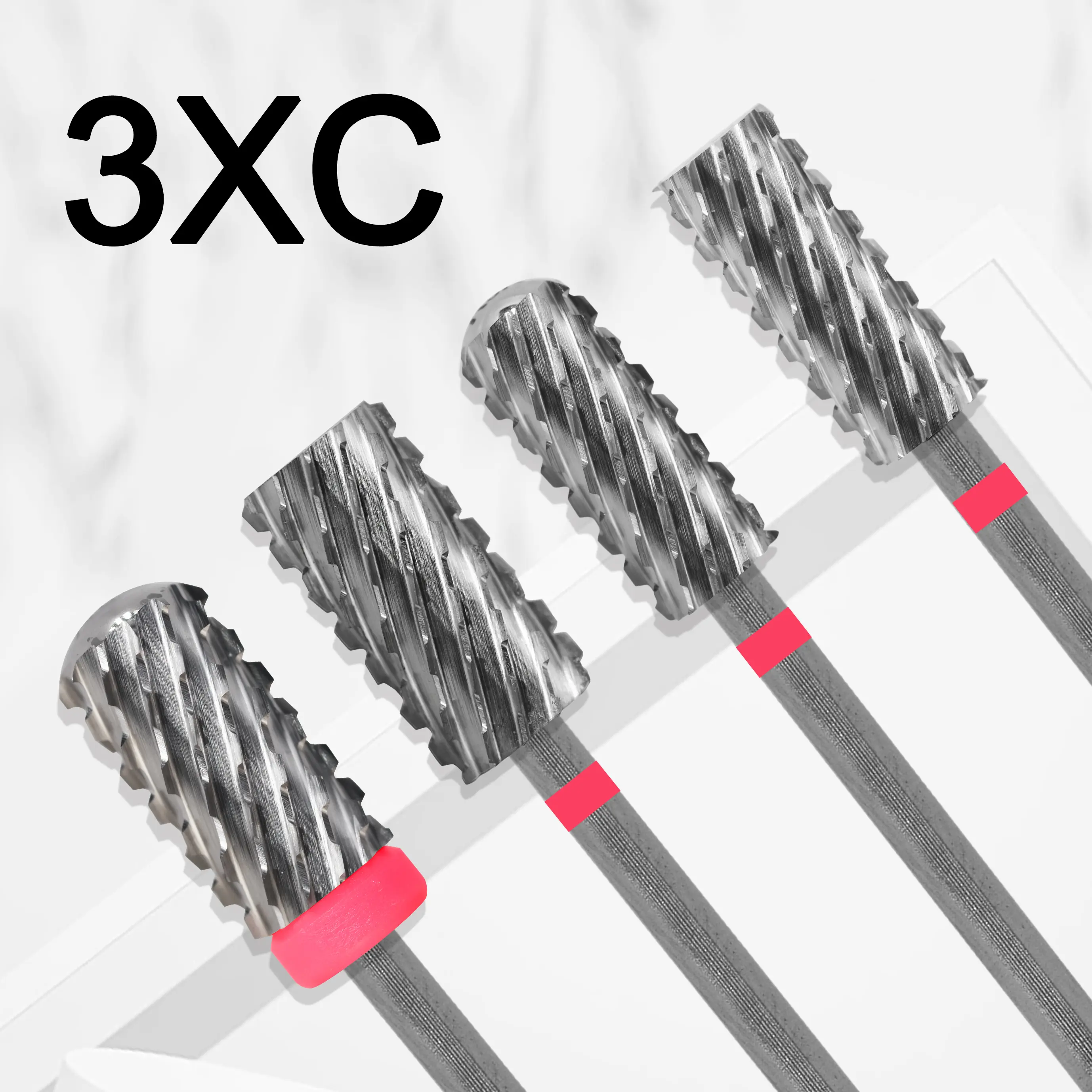 Gelak 3XC large small round flat Barrel Bits Nail drill bits 6.6mm and 5.3mmRemove Thick Gel powder carbide tool coarse